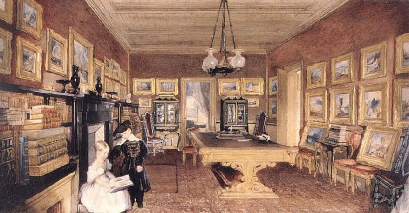 John Scarlett Davies The Library of Benjamin Godfrey windus France oil painting art